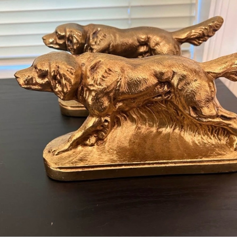 Gold Dog Bookends